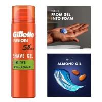 ژل اصلاح ژیلت مدل Almond Oil حجم 200 میل