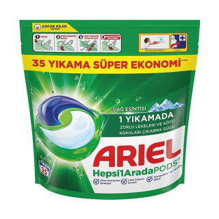 قرص لباسشویی آریل Ariel مدل All In One رایحه کوهستان بسته 35 عددی