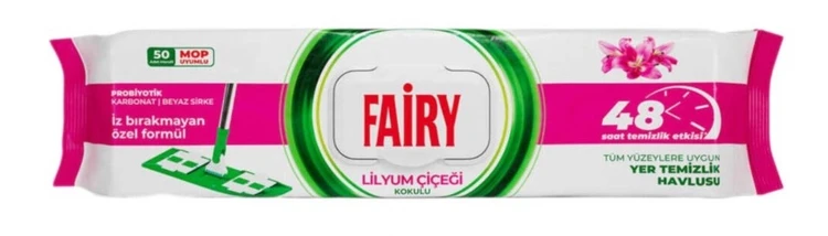 دستمال نظافت مخصوص تی فیری مدل LILYUM CICEGIبسته 50 عددی