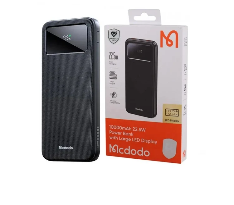 پاور بانک فست شارژ مک دودو MC-422 QC PD 22.5W ظرفیت 10000 میلی آمپر ساعت